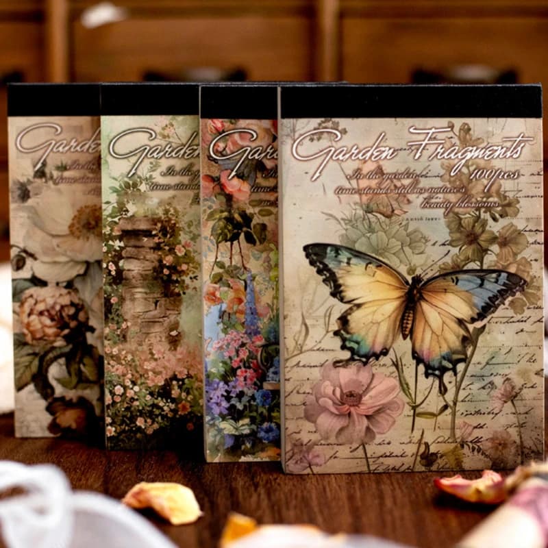 100 قطعة/الحزمة حديقة الهمس سلسلة الرجعية كتيب المسيل للدموع المواد ورقة الإبداعية DIY بها بنفسك اليدوية سجل القصاصات الجمالية ورق الحرف - 2