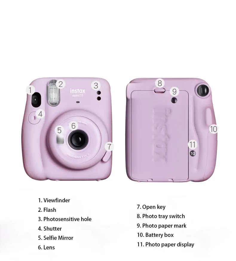Fuji Fujifilm Instax Mini 11 Instant Camera Film Photo Snapshot Printing CameraShooting Insta Mini12 Camara Fotografica Upgraded - 4