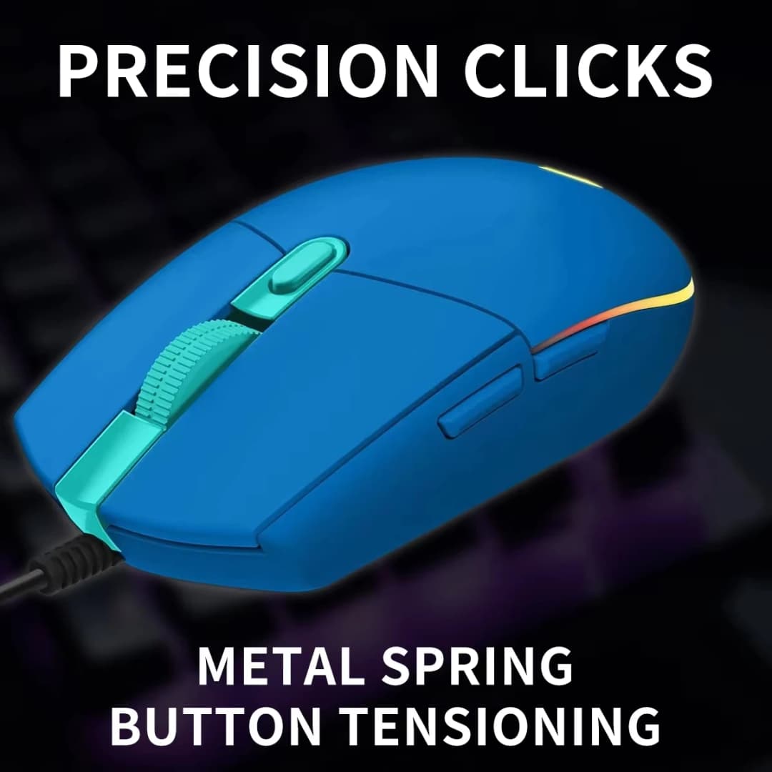 ماوس الألعاب السلكي Logitech G203 LIGHTSYNC مع إضاءة RGB قابلة للتخصيص ومستشعر عالي الدقة 8000 DPI للكمبيوتر الشخصي والمحمول - 4