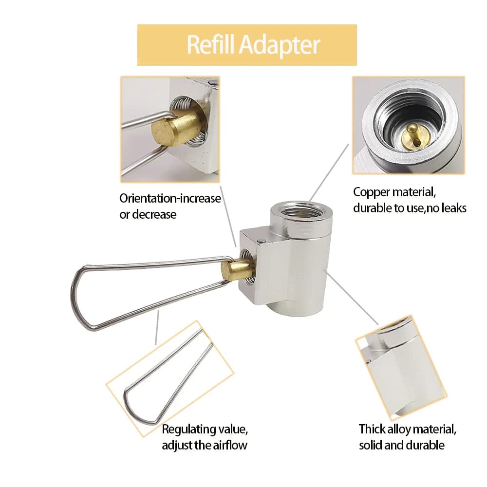 1Pc Camping Stove Adapter Converter Butane Canister Adapter Refill Adapter EN417 Lindal Valve Canister Shifter - 4