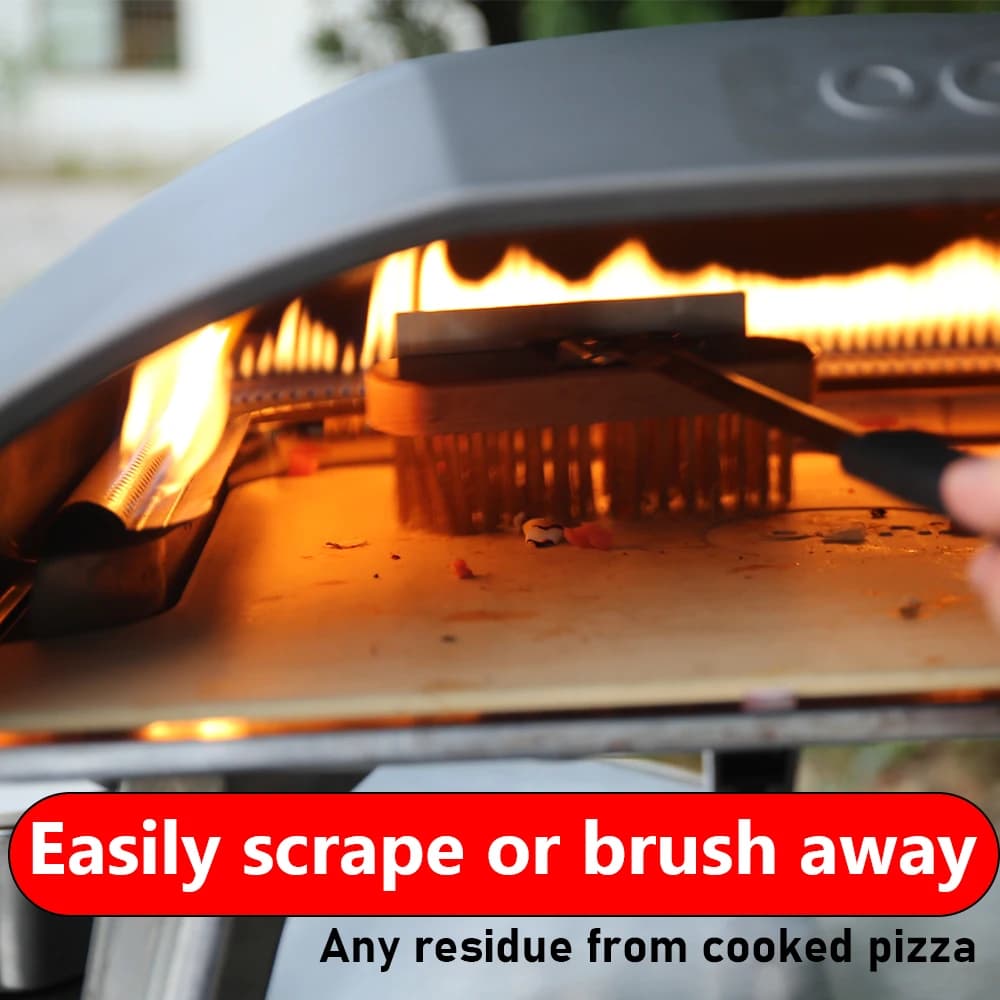 فرشاة نحاسية لفرن البيتزا من Onilini مع فرشاة تنظيف نحاسية بشواية مكشطة مع ملحقات فرن بمقبض من الفولاذ المقاوم للصدأ - 6