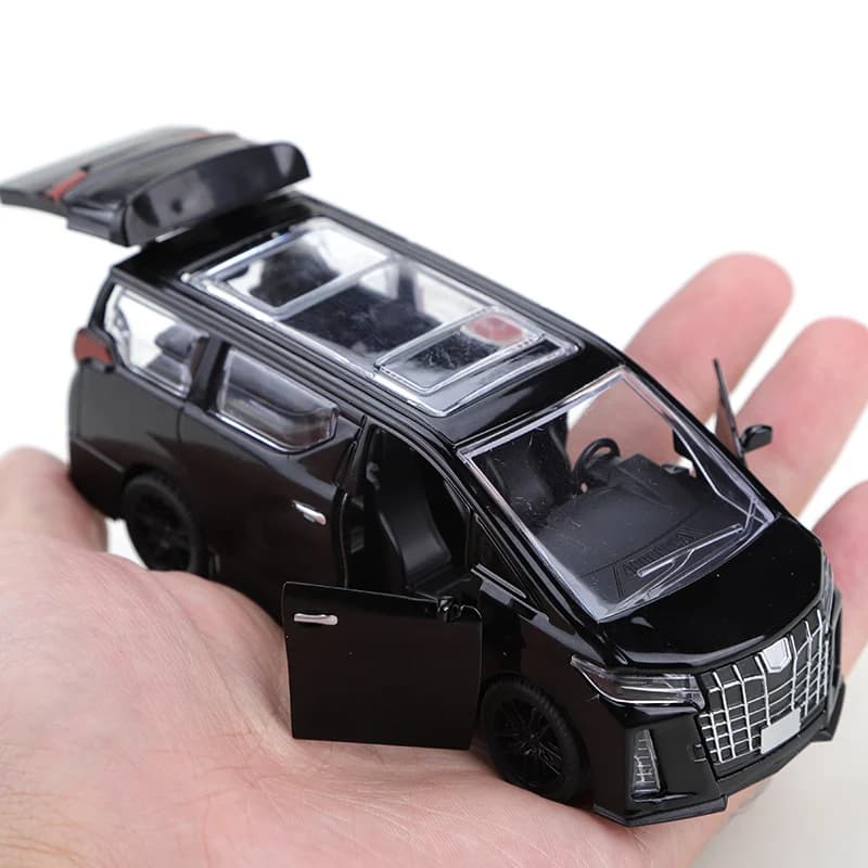 (Bagged) 1/ Toy car in the style of a nanny van, die-cast metal, boy's toy, pull-back mechanism, three doors that can be opened