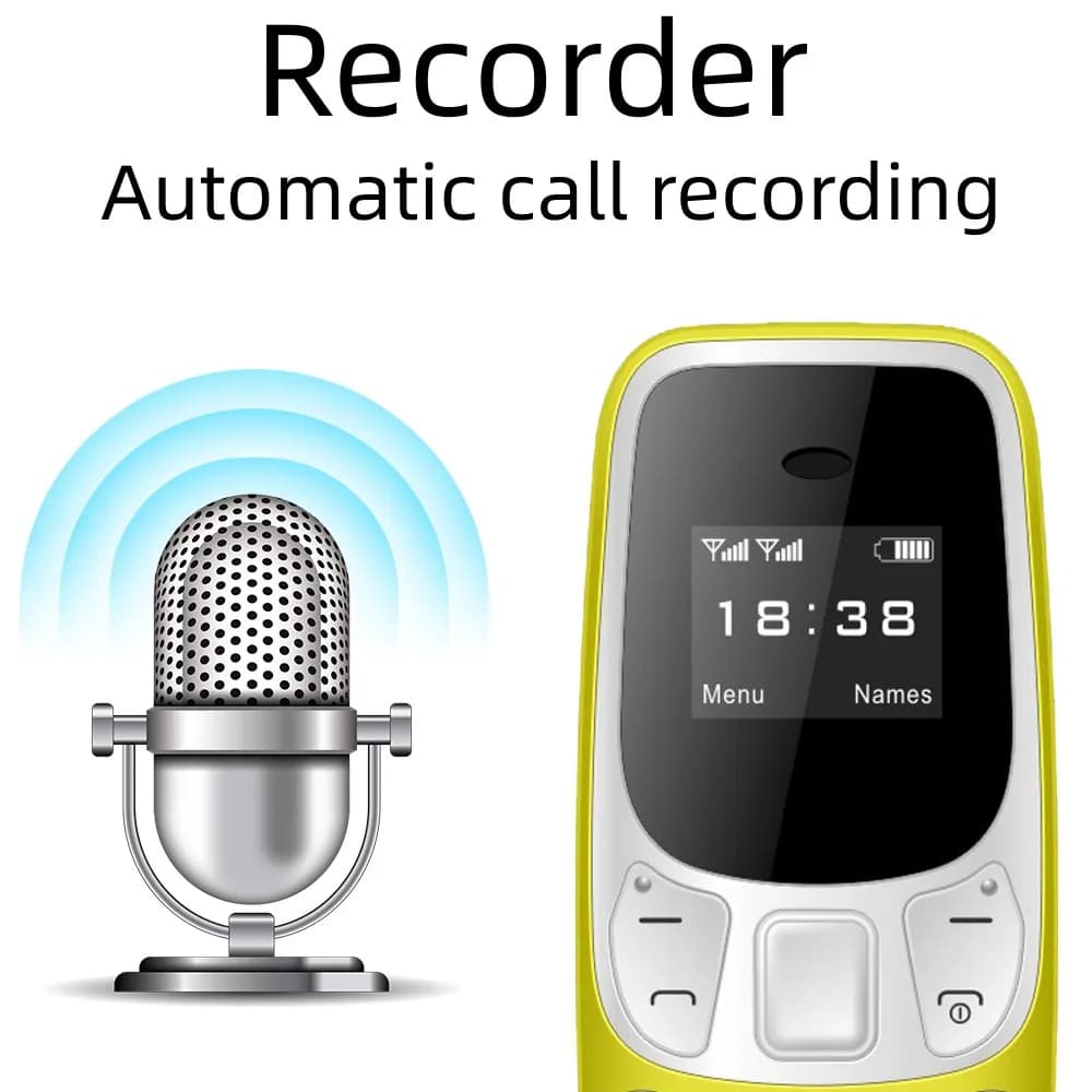 SERVO Small Mobile Phone Bluetooth Dialer Magic voice Low Radiation Telephone Call Recording 2/3 SIM GSM Unlocked Mini Cellphone - 4