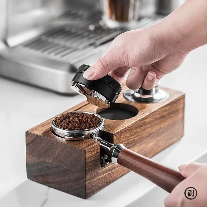 Coffee Tamper Station Stand Wooden Non-slip Espresso Holder Coffee brush Filter Storage Stand Barista Accessories - 2