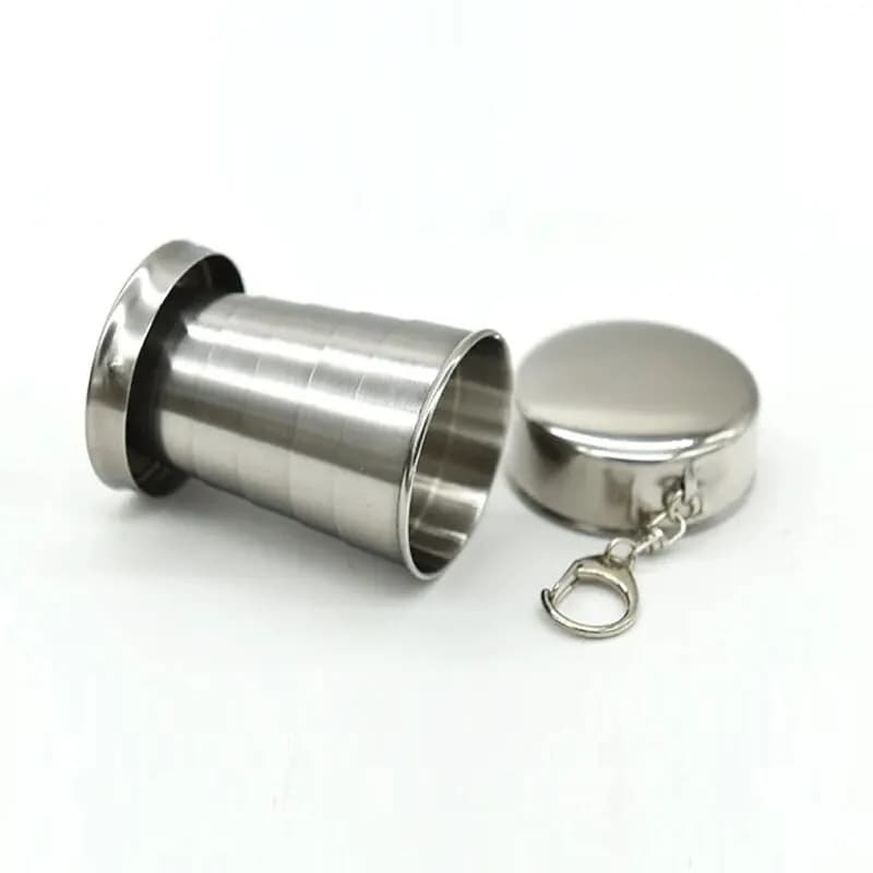 Outdoor Portable Outdoor Camping Portable Metal Stainless Steel Telescopic Cups Folding Cups Drinks Cups. - 4