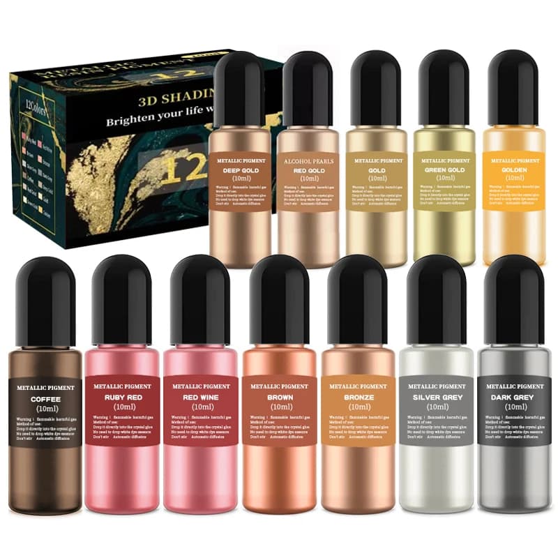 مجموعة صبغات سائلة لتلوين راتنج الإيبوكسي، لصنع الشموع والصابون وقوالب الراتنج يدويًا - 3