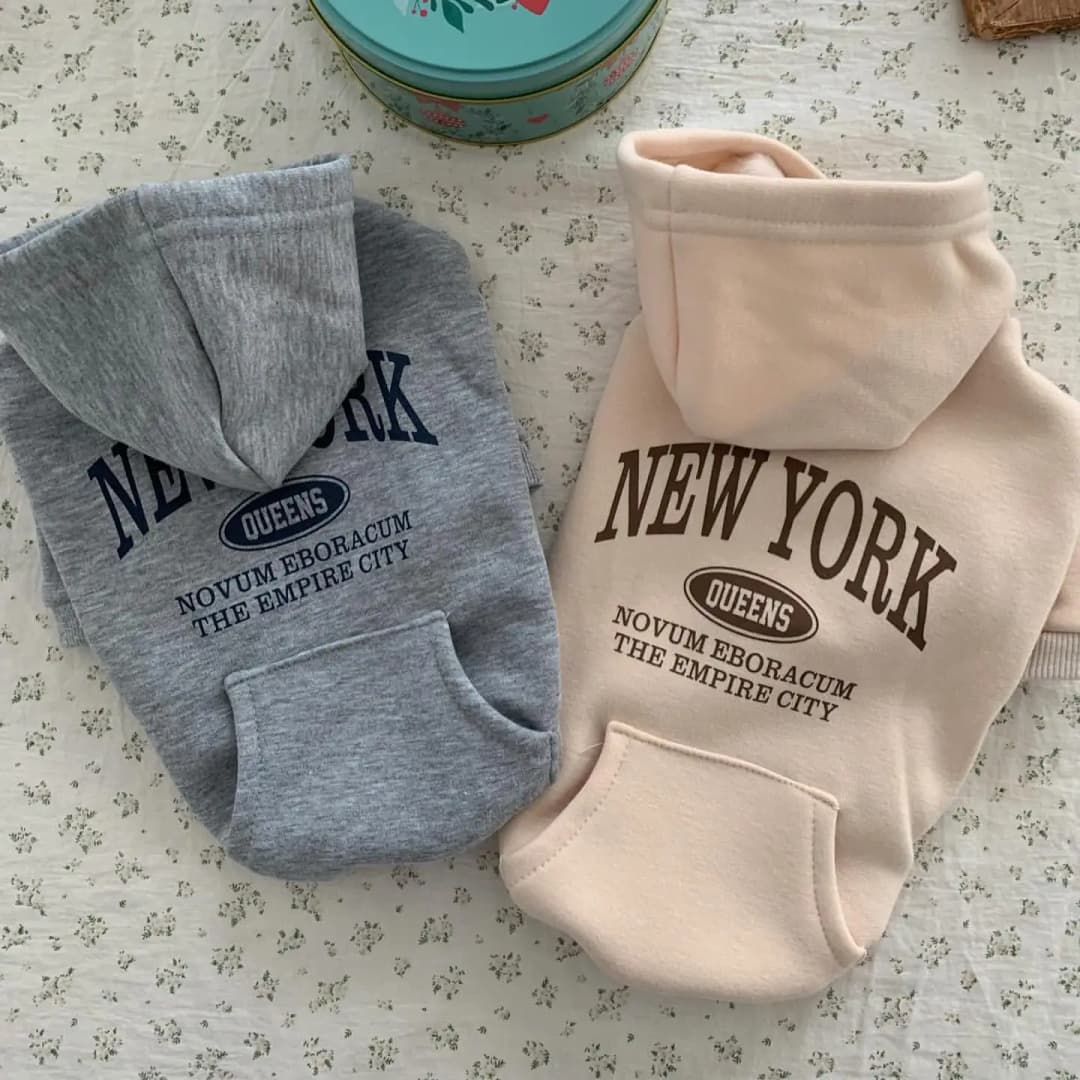 Warm Fleece-lined Hoodie for Pets Teddy Dogs And Cats Small Breed Puppies Casual Style Pet Clothing Raincoat Functionality