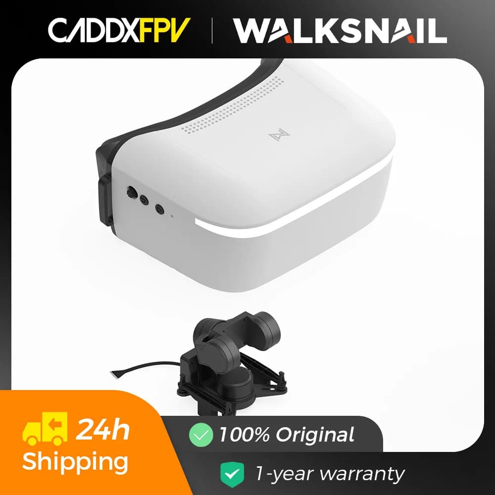نظارات Caddx Walksnail Avatar HD FPV بدقة 1920x1080 وشاشة 4.5 بوصة مع تتبع الرأس لمسافة 4 كم لسيارات RC وطائرات FPV ذات الجناح الثابت
