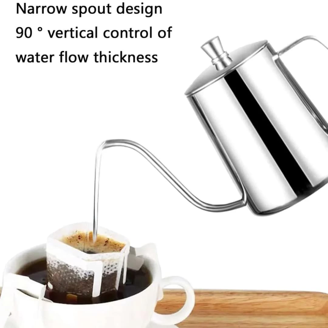 1PC-350ML Pour Over Coffee Kettle Gooseneck Pour Over Coffee Pots Drip Coffee Maker Stainless Steel Home Barista Accessories - 5