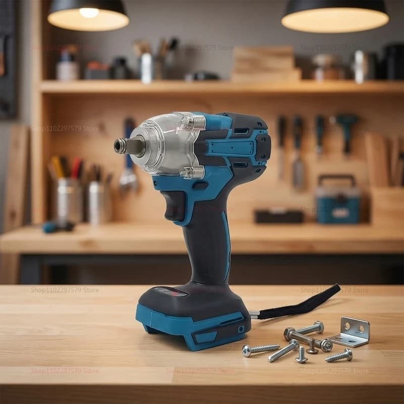 Cordless Brushless Impact Wrench 520Nm High Torque 18V Electric Power Wrench Portable Handheld Tool for Tire Changing Furniture - 4