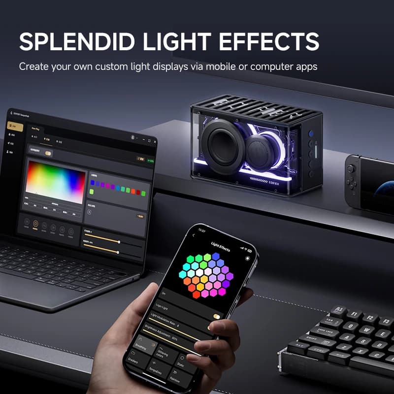 سماعة بلوتوث إديفيير QD25 صندوق صوتي للطاولات صوت عالي الدقة بلوتوث 6.0 ستيريو TWS إخراج 25 واط - 5