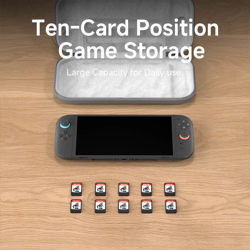 حقيبة حمل محمولة من Hagibis للتبديل 2 حقيبة سفر ذات غلاف صلب NS ملحقات غطاء حماية مع 10 خراطيش ألعاب - 4