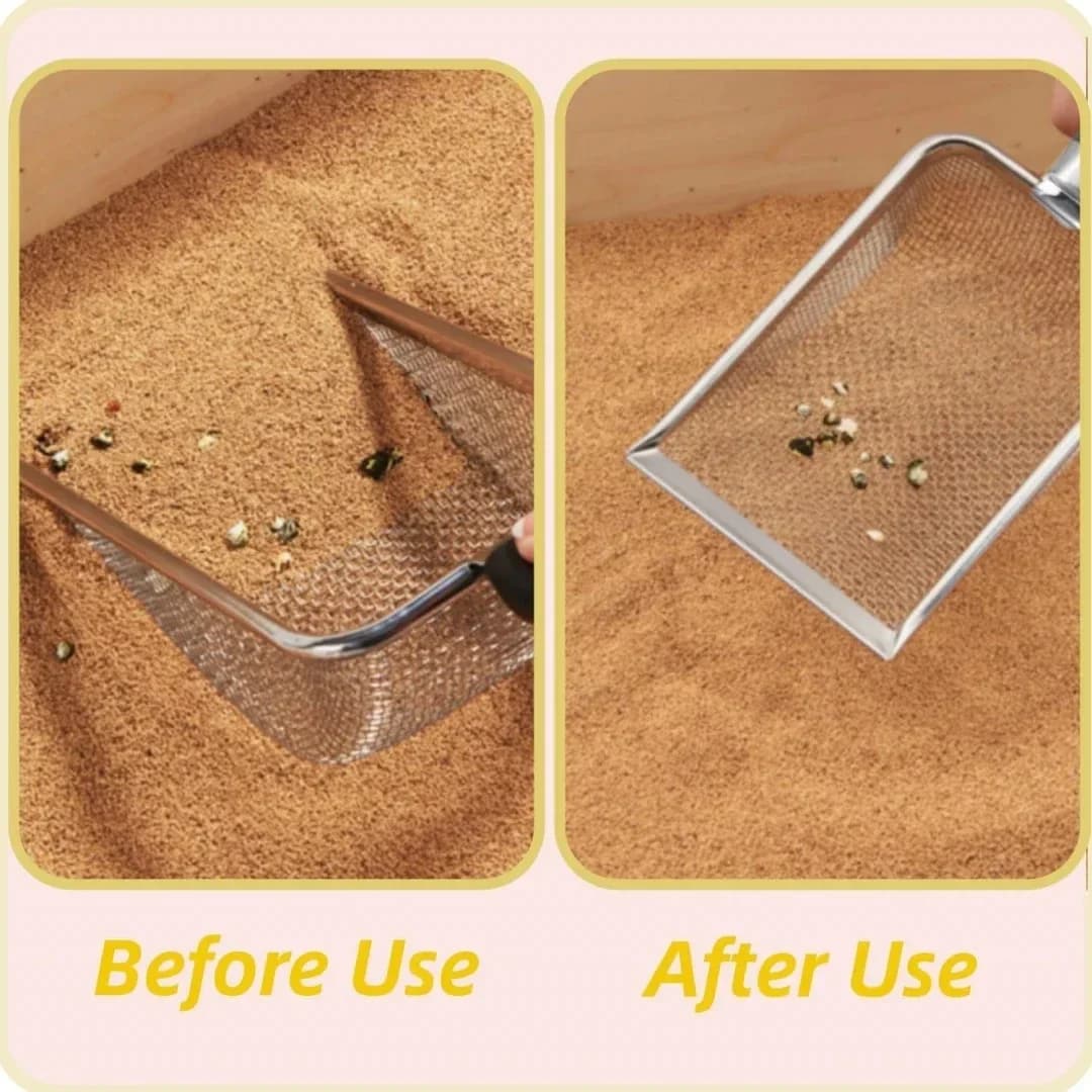 مغرفة فضلات القطط من الفولاذ المقاوم للصدأ - متينة وسهلة التنظيف، مقبض مريح، مقاومة للصدأ، مثالية لإزالة النفايات السريعة - 3