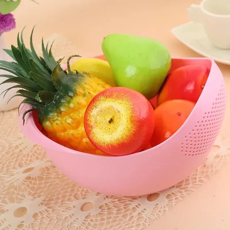 New Food Grade Plastic Rice Strainer Vegetable Washing Basket Fruit Vegetable Washing Drain Basket Kitchen Multi-purpose Storage - 5