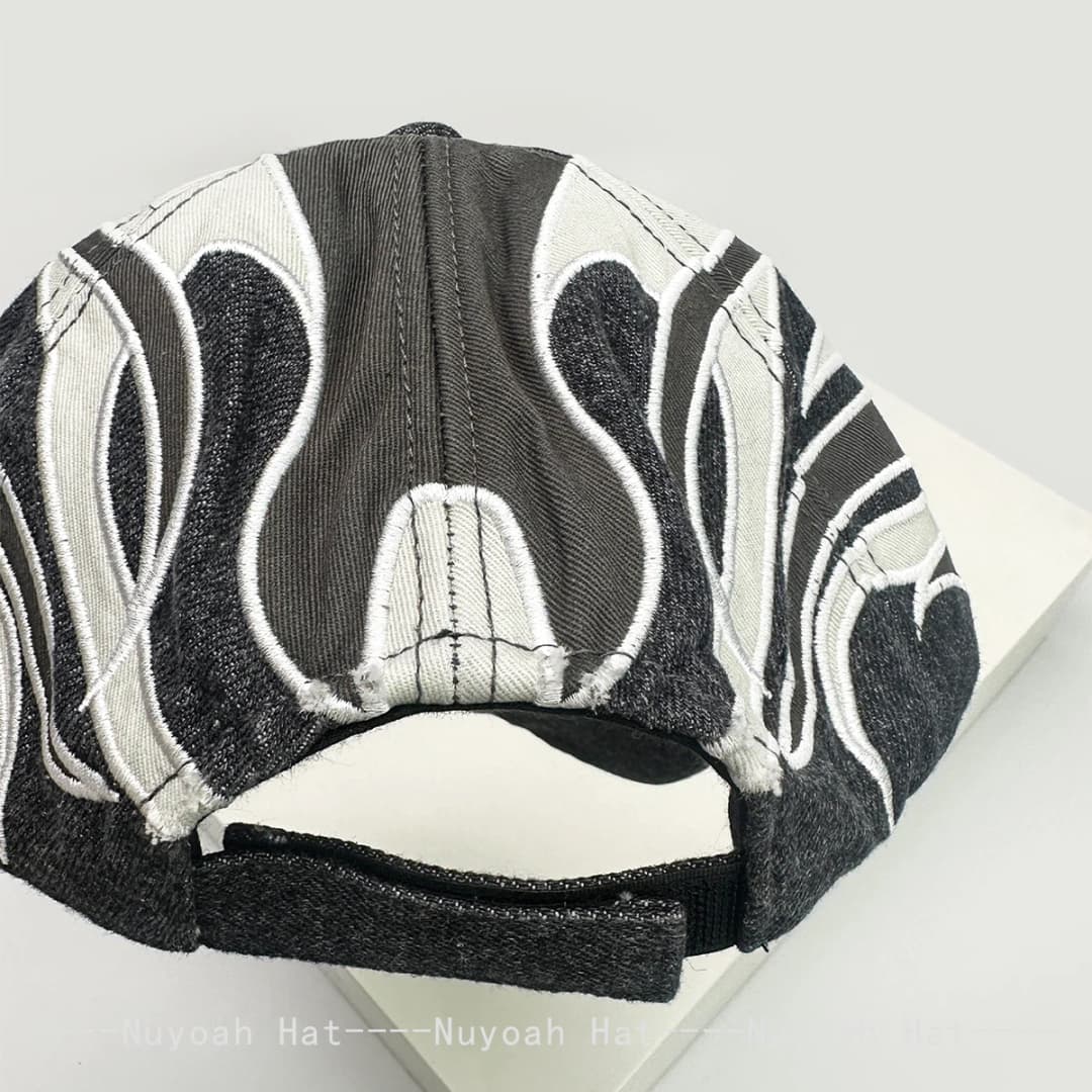 New Unisex Hip Hop Letter Flame Flag Baseball Hats Sunshade Personal Versatile Color Block Peaked Caps Niche Fashion Retro ins - 6