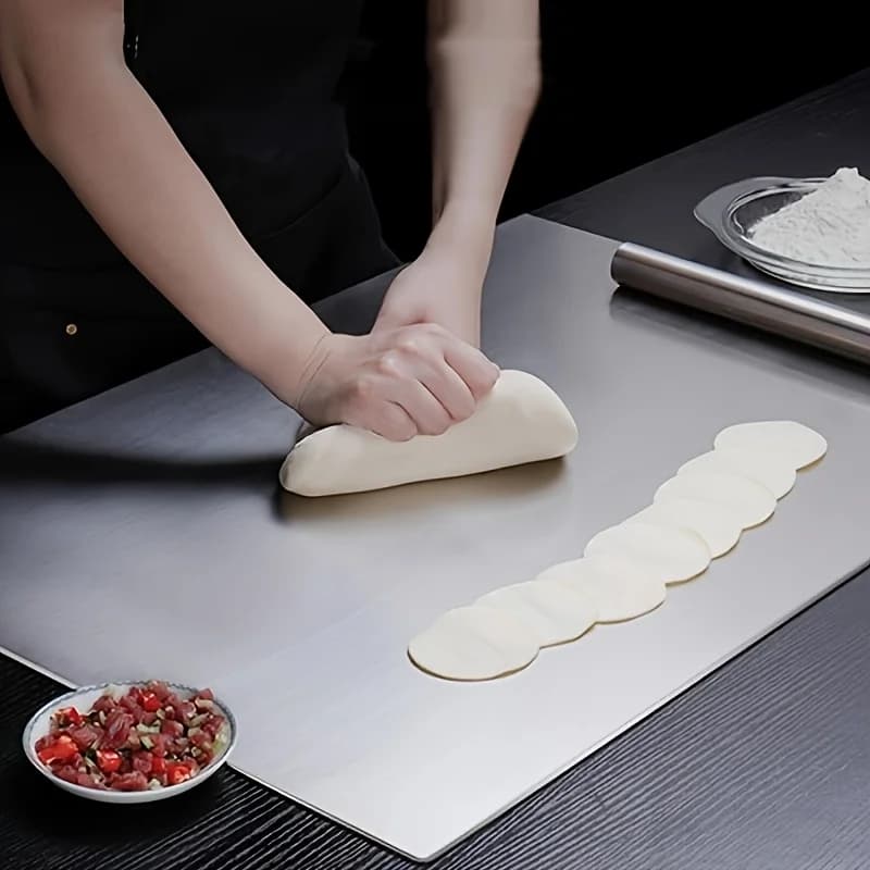Stainless Steel Cutting Board - Heavy Duty Non-Slip for Meat, Vegetables & Baking | Easy Clean with Safety Lip - 4