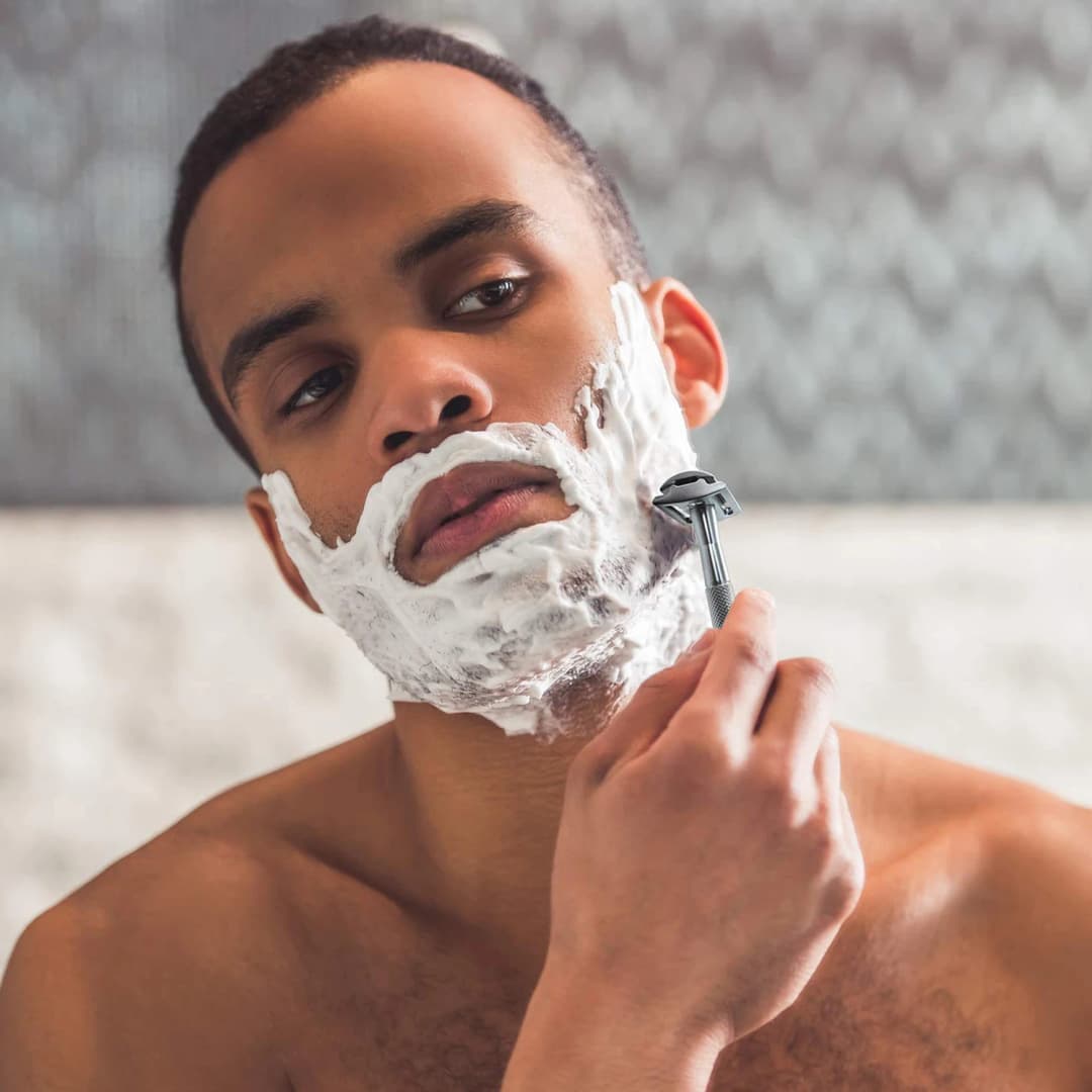 شفرة حلاقة آمنة بمقبض ثقيل و10 شفرات حلاقة مزدوجة الحافة، شفرة حلاقة فردية للرجال - 4