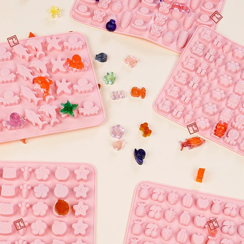 قالب شوكولاتة من السيليكون على شكل فاكهة وحيوانات أرنب سمك فدج حلوى جيلي قالب قلب هندسي ديكور كعك صينية ثلج هدايا - 4