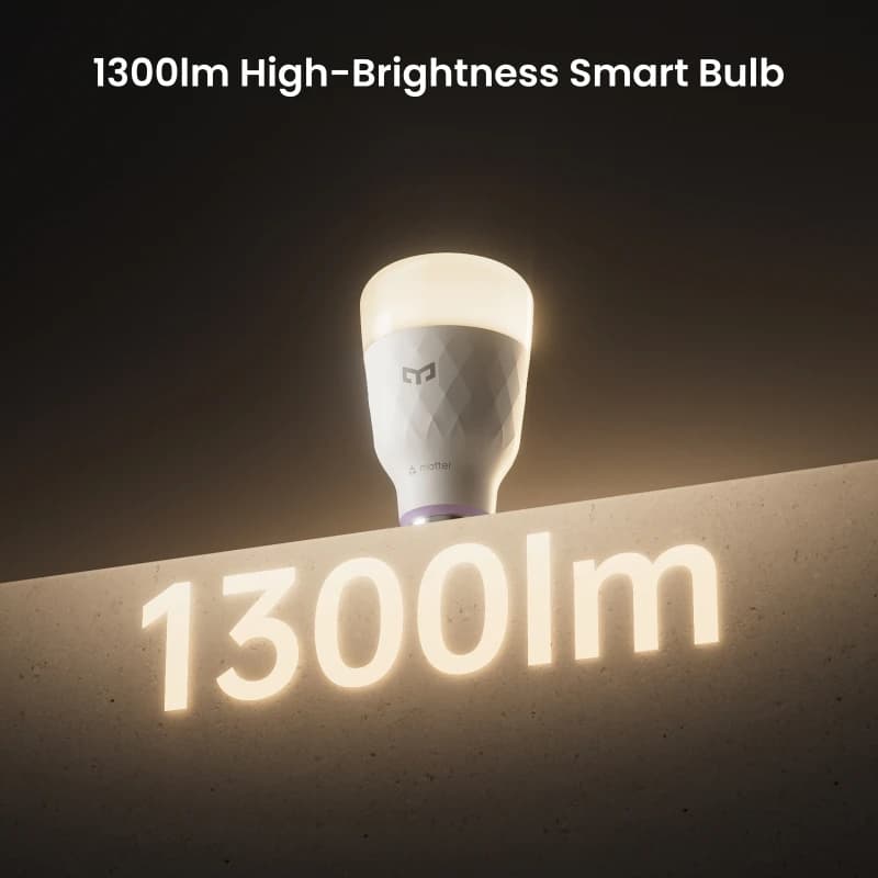 مصباح LED ذكي من YEELIGHT D1، RGB، E27، اتصال بلوتوث، قابل للتعتيم، 1300 لومن، تحكم صوتي ذكي، متوافق مع Apple Home وAlexa - 2