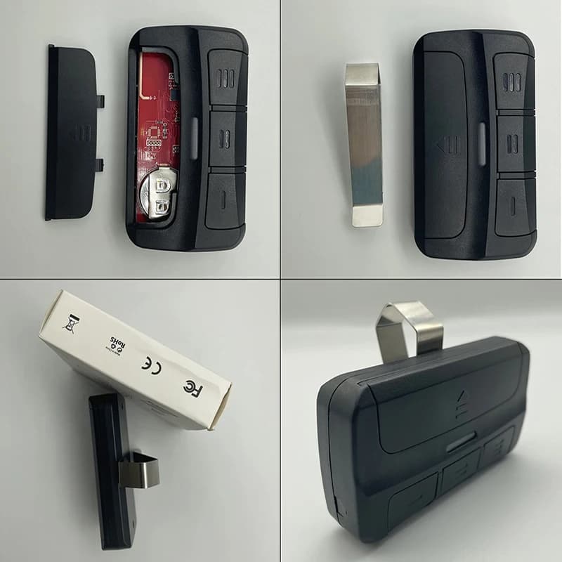 Garage Remote Control Clone Multifrequency 287MHz-868MHz Garage Door Opener Gate Control 3 Buttons Includes Car Sun Visor Clip - 6