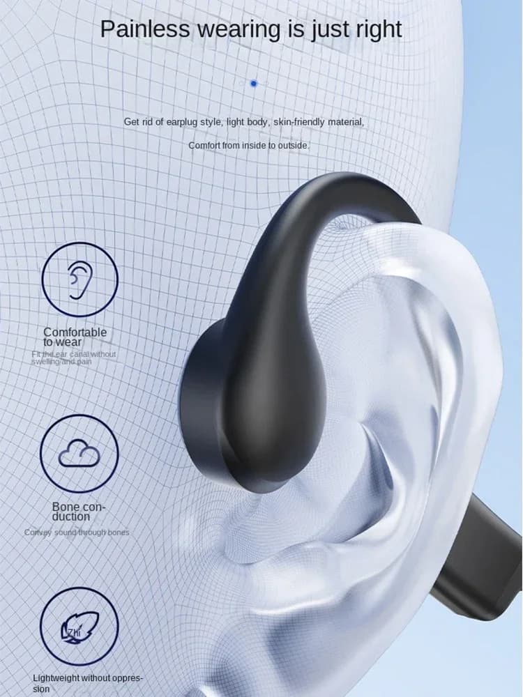 for shokz open ear run Bone Conduction Bluetooth Headphones Wireless Sport soft bass Fitness Cycling headsets working earphones - 5