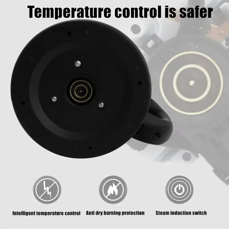 غلاية كهربائية من الفولاذ المقاوم للصدأ بسعة 2 لتر، درجة غذائية، تسخين سريع للمياه، إبريق متعدد الاستخدامات للشاي والقهوة والمشروبات، للاستخدام المنزلي اليومي - 6