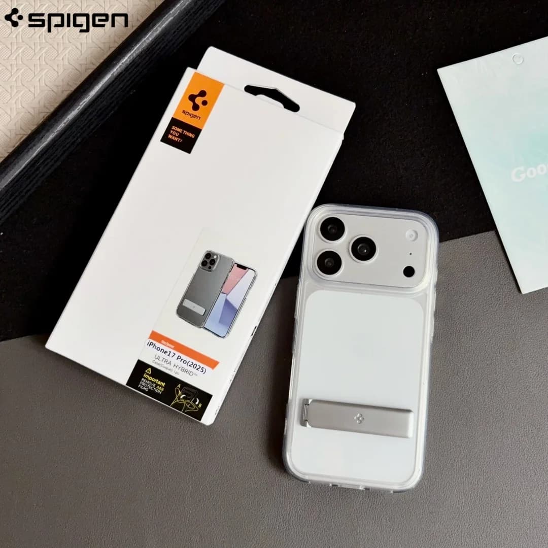 Luxury Spigen Ultra Hybrid Transparent Case For iPhone 17Air 12 13 14 15 16 17 18 Pro Max Folding Bracket Stand Protective Cover