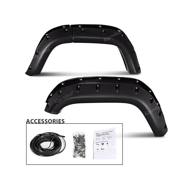 Off Road 4x4 Exterior Accessories Fender Flare Wheel Arch Mudguard Eyebrow Protector Kits For 1984-2001 Jeep Cherokee XJ 4-Door - 2