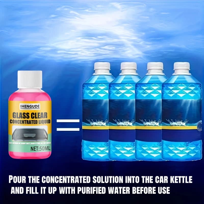 Car Glass Concentrated Coating Waterproof Windshield Wiper Fluid, Keeps It Smooth, Rainproof and Anti-Fog Without Streaks, Quickly Restores Glass Clarity - 2