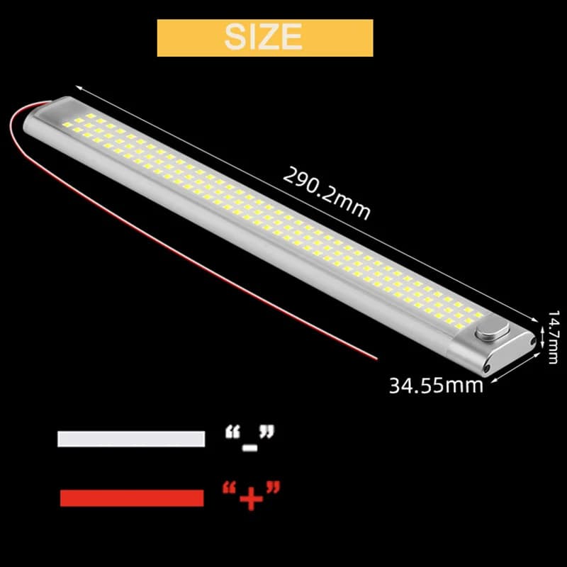 إضاءة LED قبة 12W، 12V/24V، لمقطورات السفر والشاحنات والفان، مصباح قراءة مشرق مع مفتاح، إضاءة عالية، حرارة منخفضة، تركيب سهل - 2