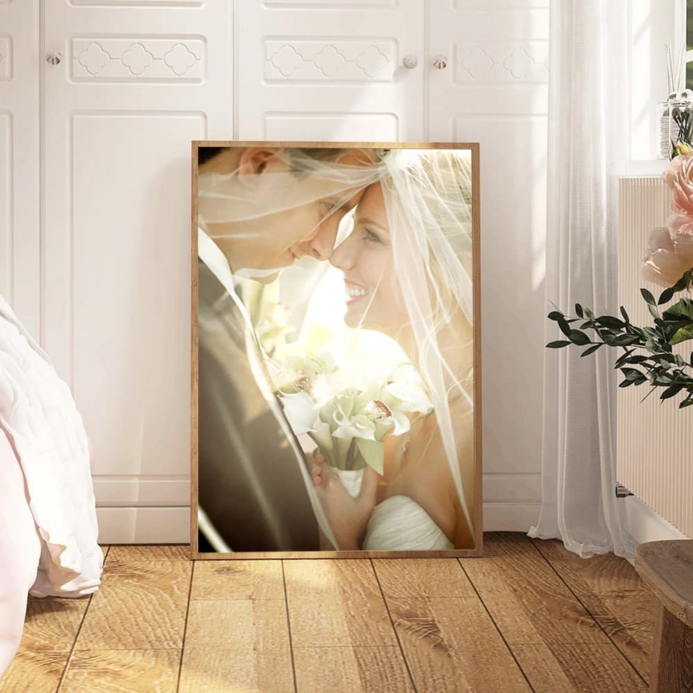 Custom Canvas Painting Modern Wedding Family Life Photos and Size Customized Posters and Prints Wall Art Home Living Room Decor - 4