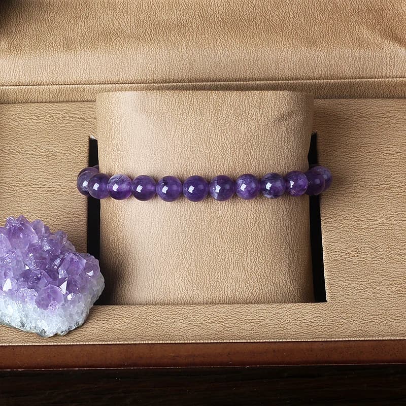 Geniune Amethyst Natural Crystal Bracelet for Women Pulsera Amethust Bracelet Made of Real Natural Stone Beads Body-Purifying - 3