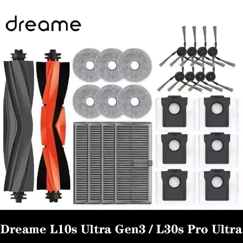 حقيبة ممسحة فلتر Dreame L10s Ultra Gen3، L30s Pro Ultra، L40Ultra، X40Ultra، MOVA P50 Pro Ultra، P10 Pro Ultra، فرشاة جانبية رئيسية