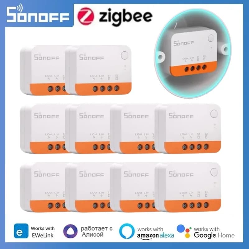 SONOFF ZBMINI L2 Extreme مفتاح ذكي ZigBee لا يحتاج إلى سلك محايد تحكم ثنائي الاتجاه 1-Gang متوافق مع Alexa وصوت ZBBridge