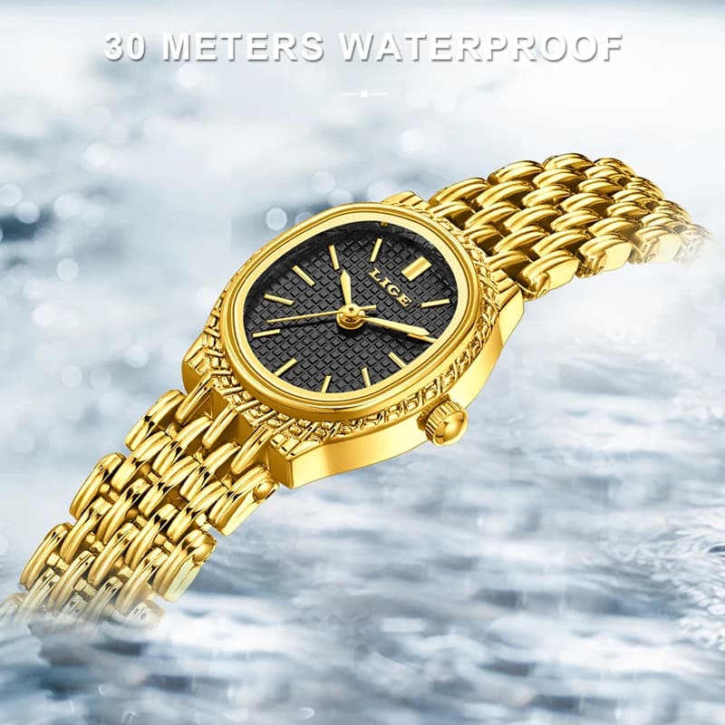 ساعات كوارتز جديدة للنساء من LIGE بسيطة فاخرة أنيقة ساعة معصم نسائية مقاومة للماء هدية للفتيات Relogio Feminino - 4