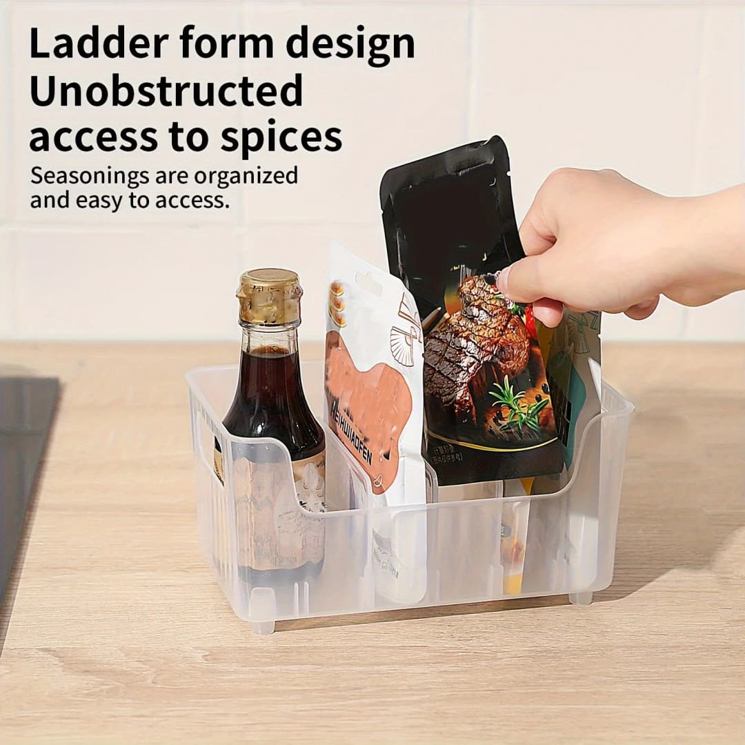 رف توابل بسيط قابل للفصل وسعة كبيرة لتخزين التوابل على سطح الطاولة وخزانة الثلاجة وصندوق تخزين عملي - 4