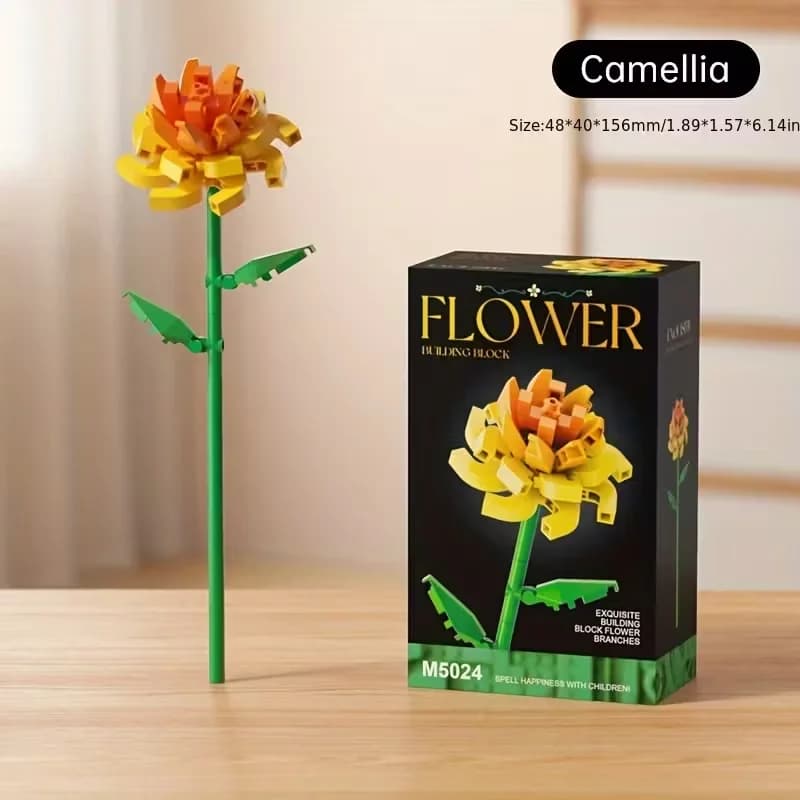Building block flower set, DIY floral decoration kit, suitable for desktop decoration and room accessories – a perfect gift idea - 6