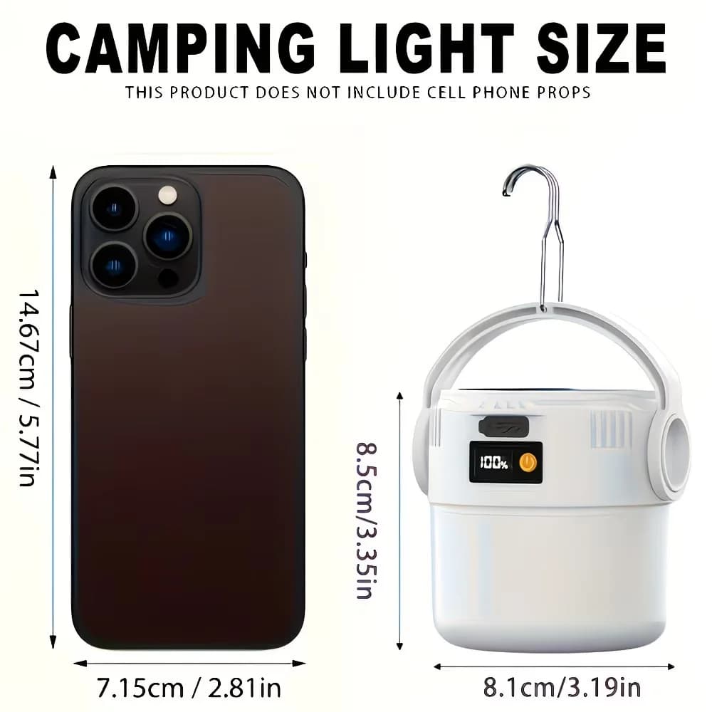 Solar Camping Lantern USB Rechargeable Outdoor Portable Waterproof Emergency Light for Hiking Backpacking Tent Activities - 6