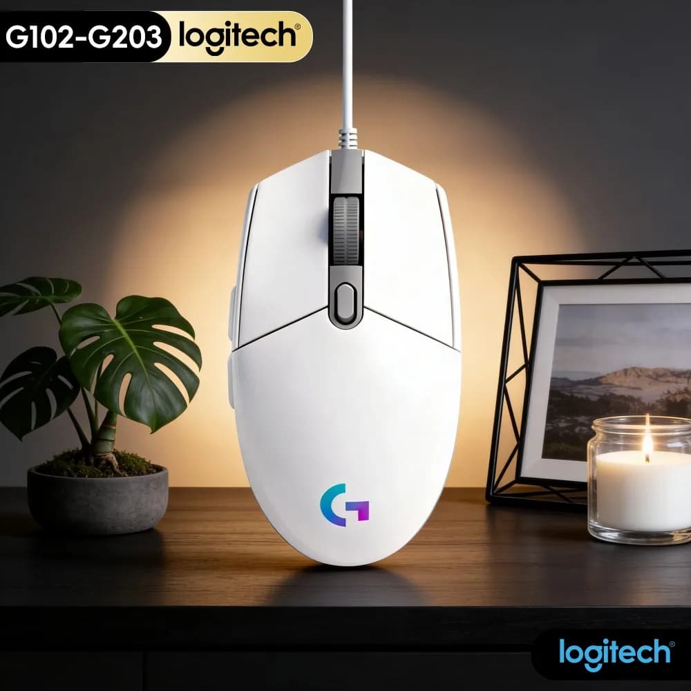 G102 Official Logitech G203 Gaming Mouse, Classic Design, RGB Backlight, 8000 DPI Sensor, Great For Everyday