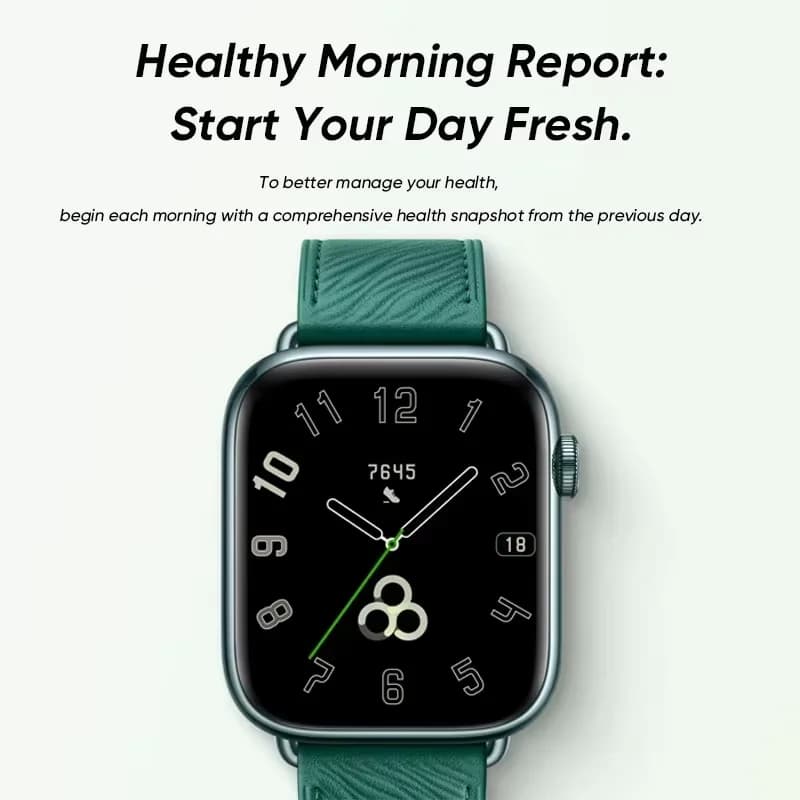 ساعة ذكية HONOR Watch 5 الأصلية 100% إصدار عالمي بشاشة AMOLED مقاس 1.85 بوصة ونظام تحديد المواقع HONOR North Star وبطارية 480 مللي أمبير ومقاومة للماء حتى 50 مترًا (5ATM) وIP68 - 3