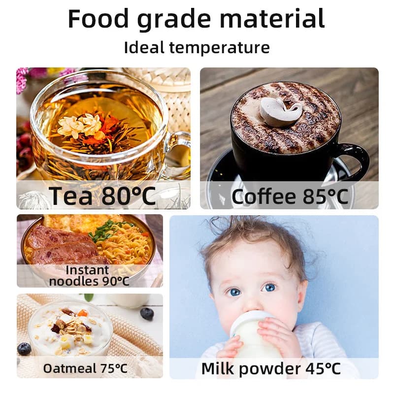 إبريق كهربائي للسيارة مع تحكم ذكي في درجة الحرارة - شاشة LCD تعمل باللمس - 6