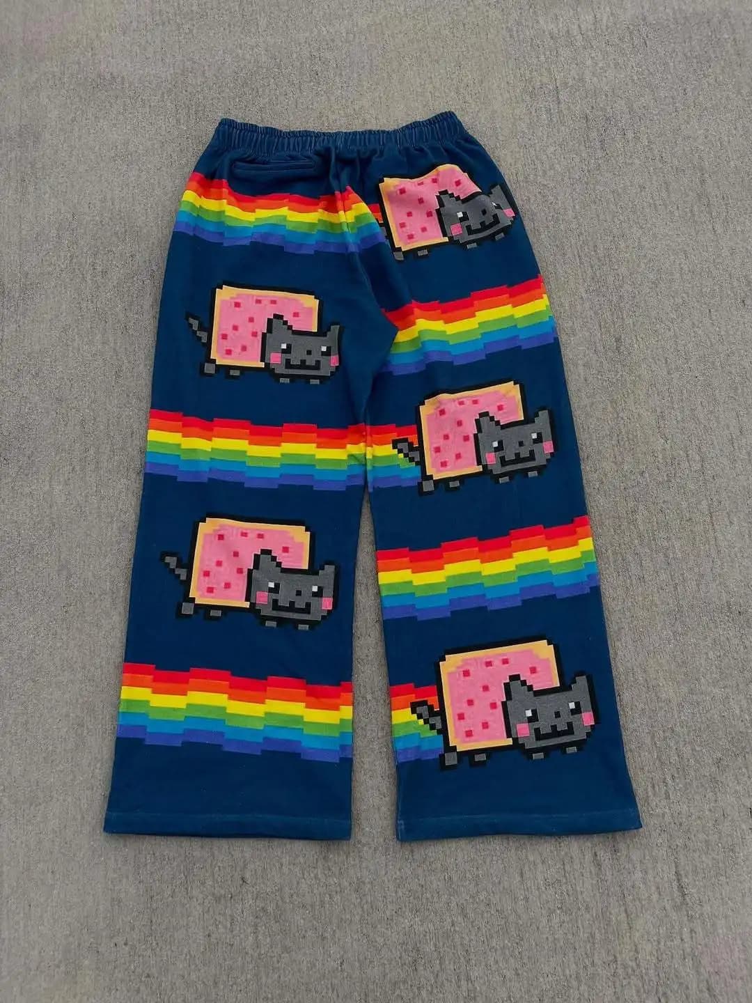 Nyan Cat Sweatpants Y2k Pants Baggy Men Elastic Waist American Streetwear Hip Hop Vintage Joggings Casual Pants Men Clothing - 2