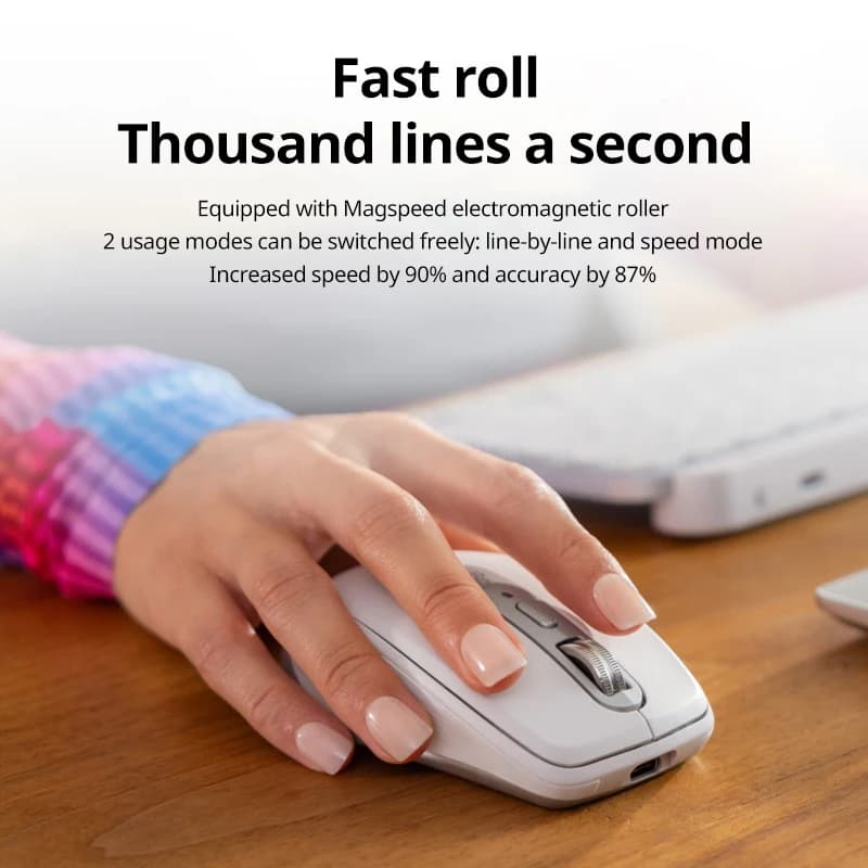 فأرة Logitech Master Series MX Anywhere 3S لاسلكية، بلوتوث، صامتة، صوت ناعم، مناسبة للمكتب والكمبيوتر اللوحي - 2