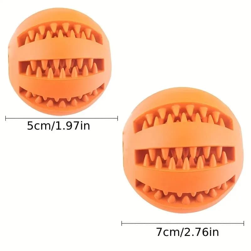 Dog Toy Ball, Nontoxic Bite Resistant Toy Ball for Pet Dogs Puppy Cat, Dog Pet Food Treat Feeder Chew Tooth Cleaning Ball - 3