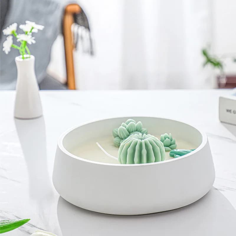 DIY Circular Storage Bowl Candle Flower Pot Mold Resin Cement Container Mold Concrete Silicone Mold Home Decoration Crafts - 4