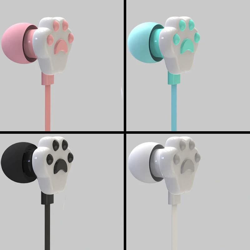 Cat Paw Earbuds Stereo 3.5mm In-Ear Headphones with Mic Earpiece Fashion Sports Wired Headset for Smartphone MP3 iPad PC Music - 6