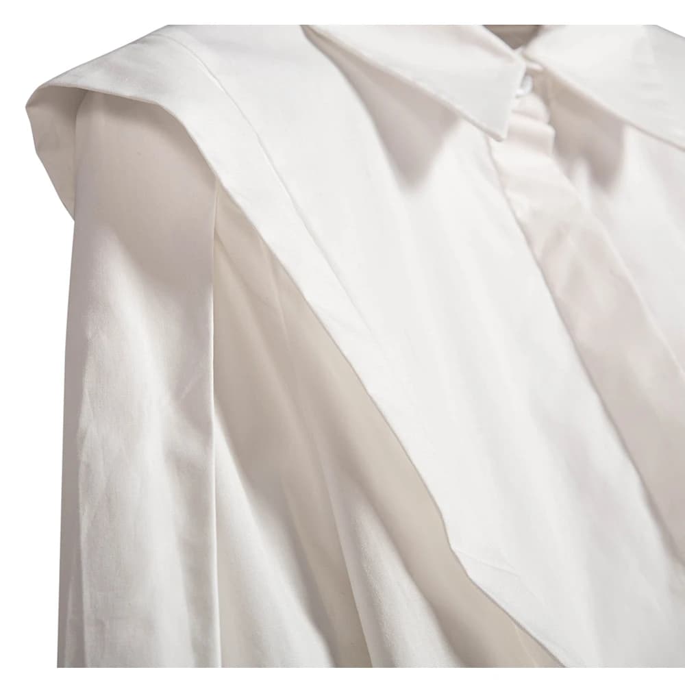 2024 Summer New Casual Turn-down Collar Ruffles Solid Women's  Blouses Lady Sweet office Long Sleeve Single Breasted Shirts Top - 4