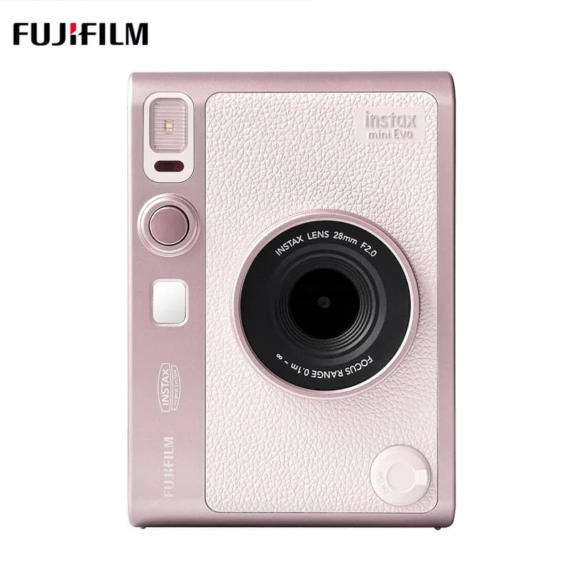 New Model Fujifilm Instax Mini Evo Camera Pink/Brown/Black Optional White Film 20/40 sheets Fuji Instant Camera Smartphone Photo