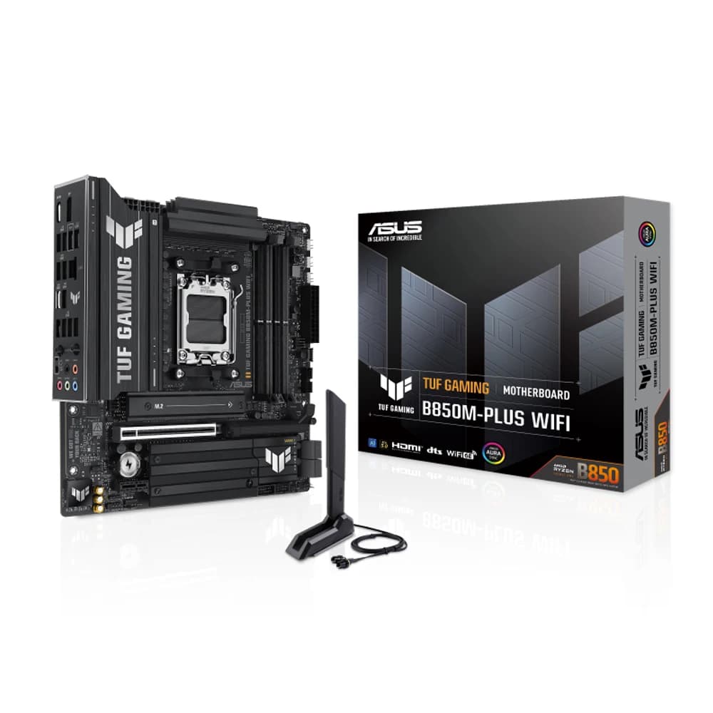 ASUS TUF GAMING B850M-PLUS WIFI AMD B850 سعة 256 جيجابايت DDR5 PCIe 4.0 مقبس AM5 يدعم سلسلة Ryzen 9000/8000/7000 مقاس 24.4 × 24.4 سم - 3