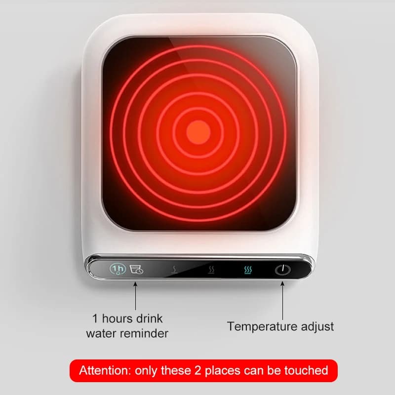 حصيرة تسخين أكواب صغيرة محمولة مع منفذ USB - 3 إعدادات تسخين حتى 100 درجة مئوية - 4